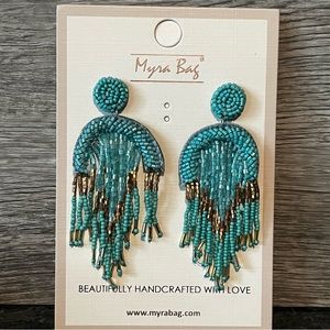 NEW - MYRA BAG FOLKLORE EMBRACE BEADED EARRINGS IN TURQUOISE